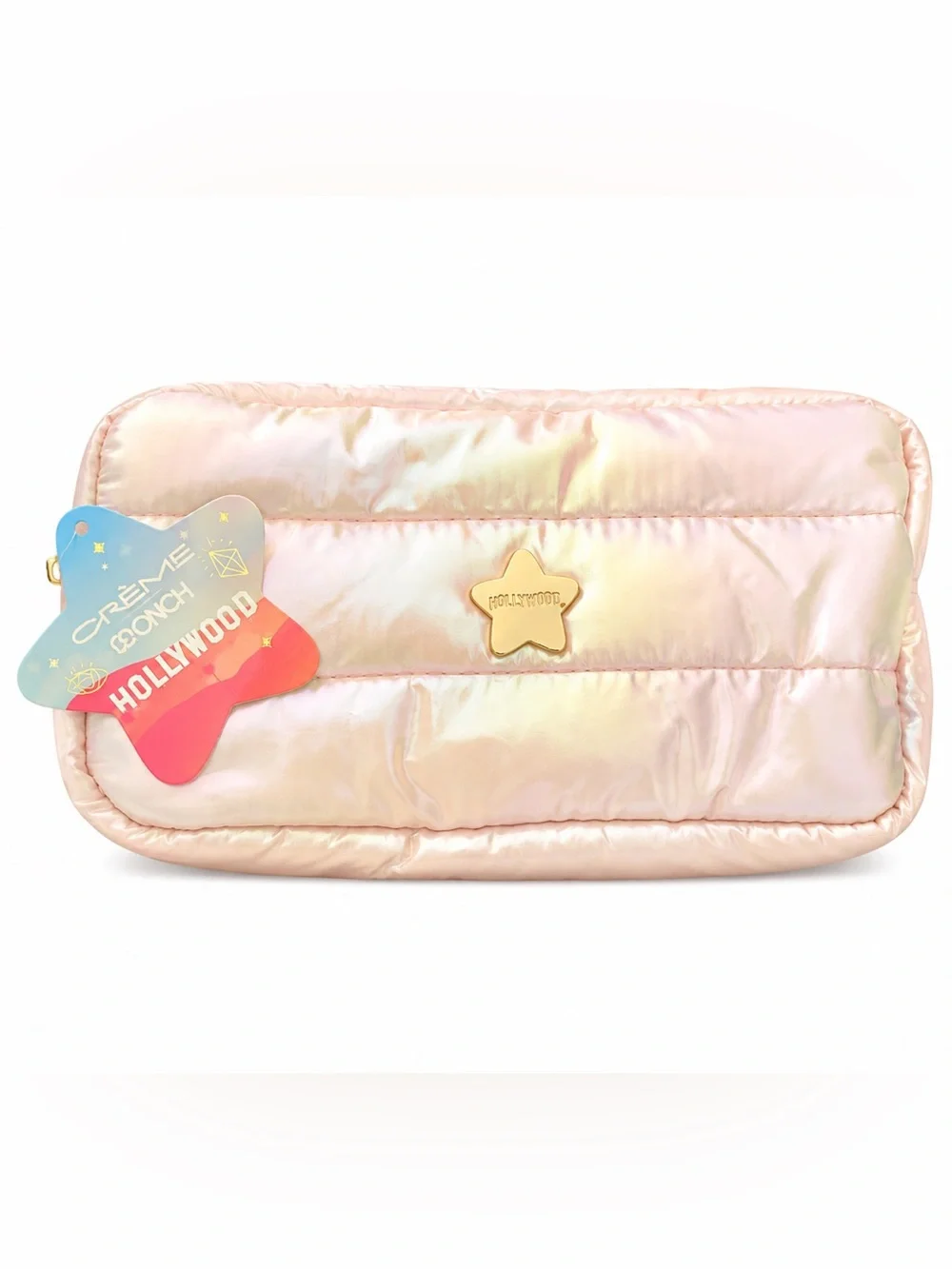 Hollywood Star Iridescent Pink Puffer Makeup Bag